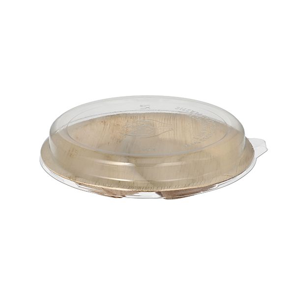 Palmblatt Teller, 2-geteilt, mit transparentem Deckel aus rPET, Ø 23 cm · 5,3 cm - Bild 1