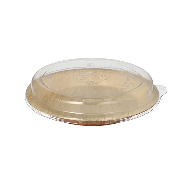 Palmblatt Teller mit transparentem Deckel aus rPET, Ø 23 cm · 5,3 cm - Bild 1