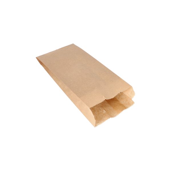 Papierfaltenbeutel, Kraftpapier 24 x 10 cm x 5 cm braun Füllinhalt 0,75 kg, gefädelt  - Bild 1