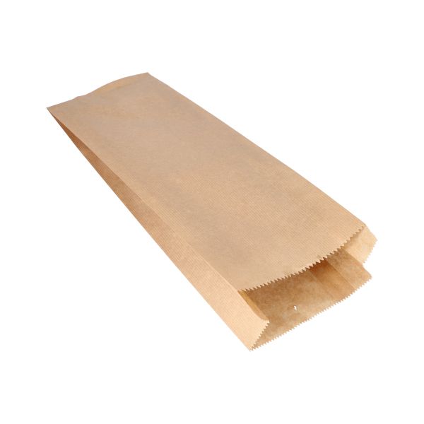 Papierfaltenbeutel, Kraftpapier 42 x 15 cm x 7 cm braun Füllinhalt 3 kg, gefädelt  - Bild 1