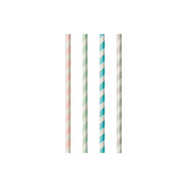 Papierstrohhalme Ø 6 mm · 20 cm "Stripes" sortiert - Bild 1