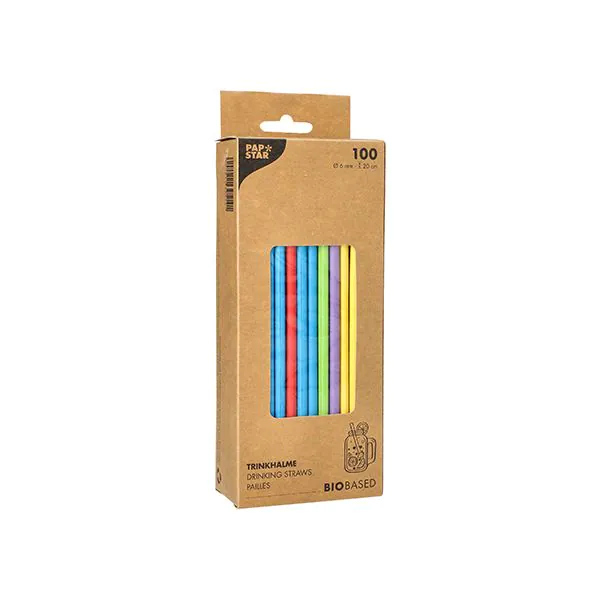 Papierstrohhalme Ø 6 mm · 20 cm farbig sortiert - Bild 3