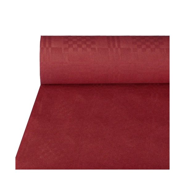 Papiertischdecke, bordeaux mit Damastprägung 50 x 1 m - Bild 1
