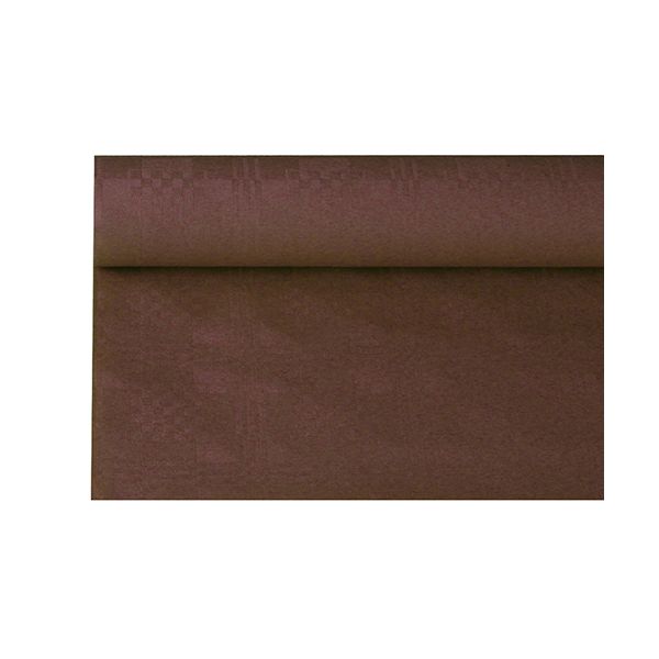 Papiertischdecke braun mit Damastprägung 6 x 1,2 m - Bild 1