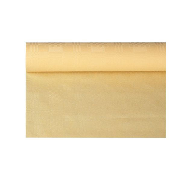 Papiertischdecke creme mit Damastprägung 6 x 1,2 m - Bild 1