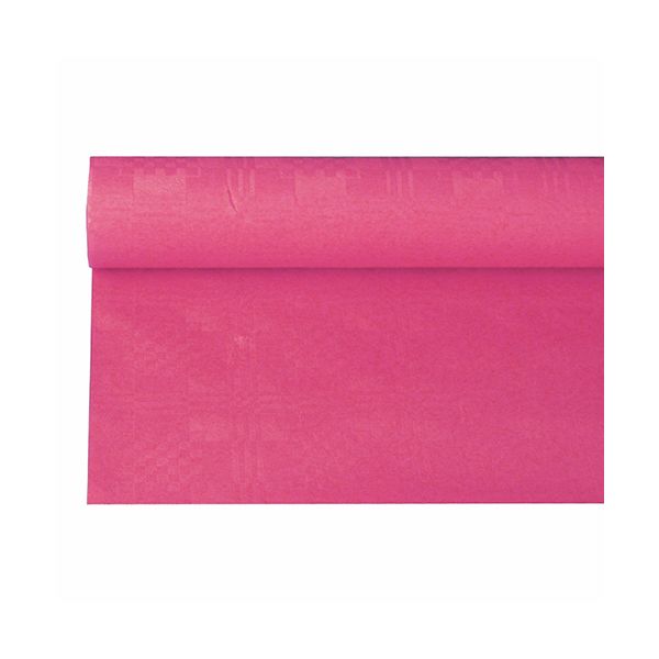 Papiertischdecke fuchsia mit Damastprägung 6 x 1,2 m - Bild 1