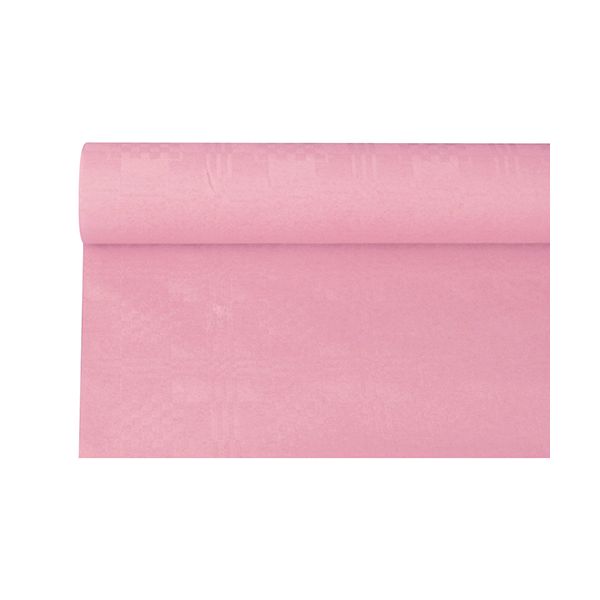 Papiertischdecke hellrosa mit Damastprägung 6 x 1,2 m - Bild 1
