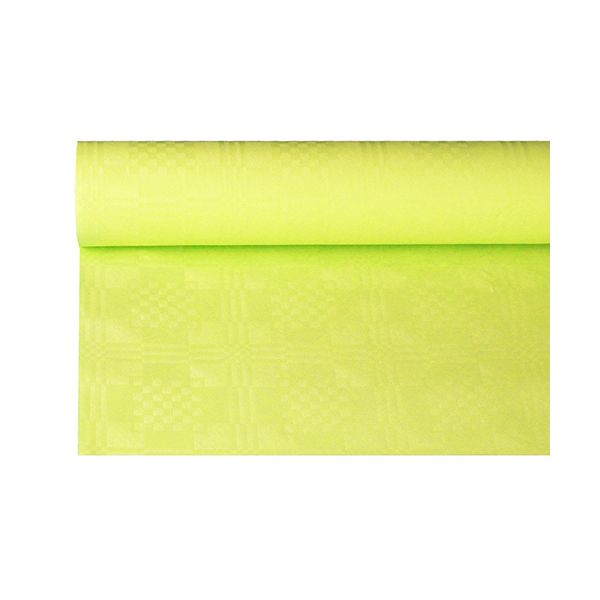 Papiertischdecke limonengrün mit Damastprägung 6 x 1,2 m - Bild 1
