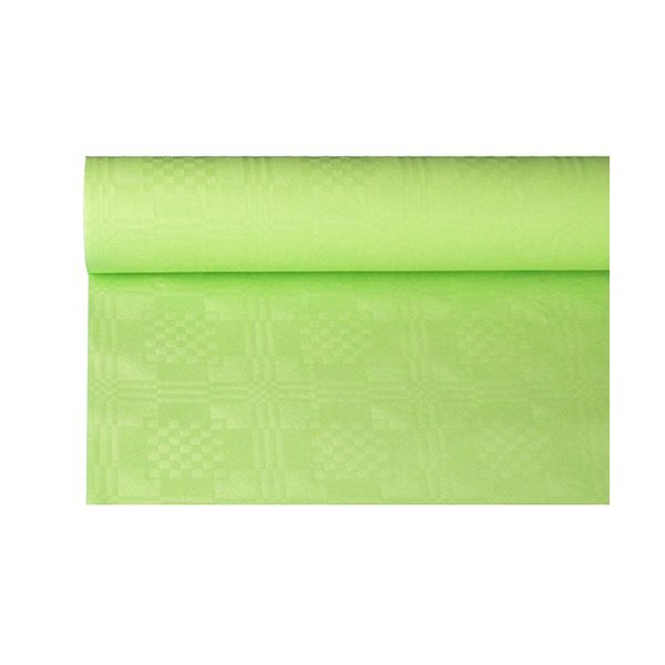 Papiertischdecke limonengrün mit Damastprägung 8 x 1,2 m - Bild 1