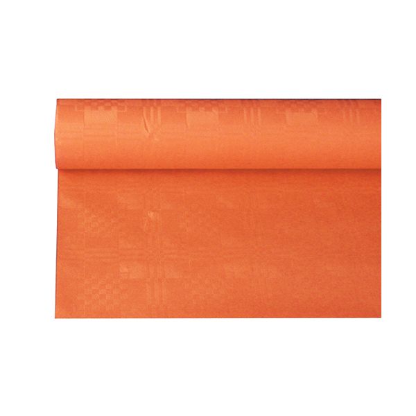 Papiertischdecke nektarine mit Damastprägung 6 x 1,2 m - Bild 1