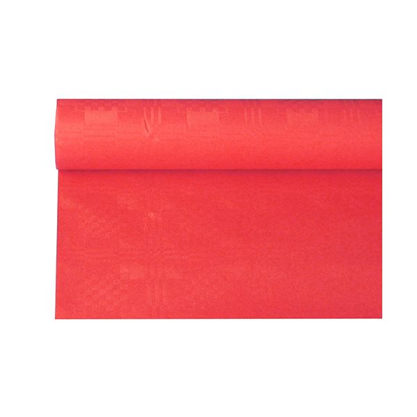 Papiertischdecke rot mit Damastprägung 6 x 1,2 m - Bild 1