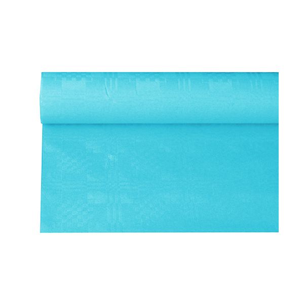 Papiertischdecke türkis mit Damastprägung 6 x 1,2 m - Bild 1