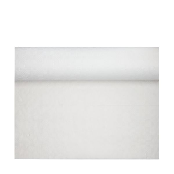 Papiertischdecke weiss mit Damastprägung 100 x 1,2 m - Bild 1