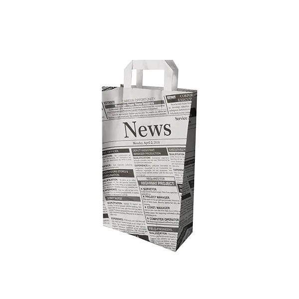 Papiertüten 36 x 22 x 10 cm "Newsprint" mit Tragegriff - Bild 1