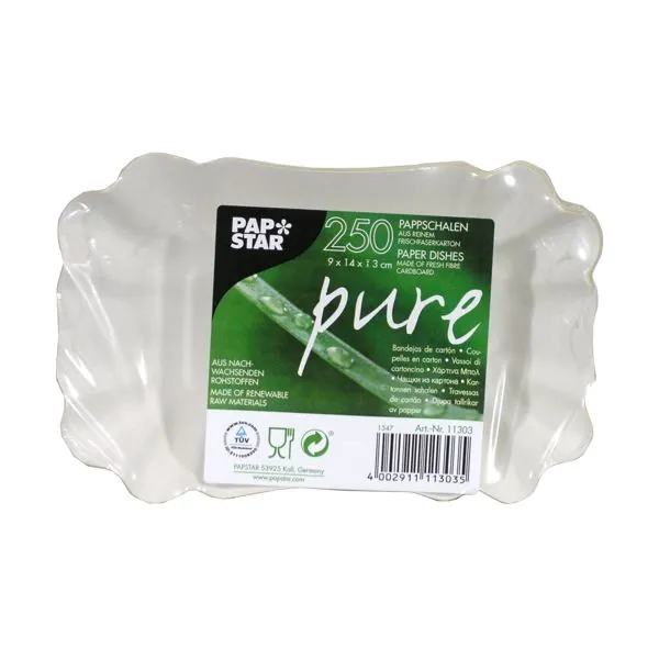 Pappschalen eckig "pure" 9 x 14 x 3 cm weiss - Bild 3