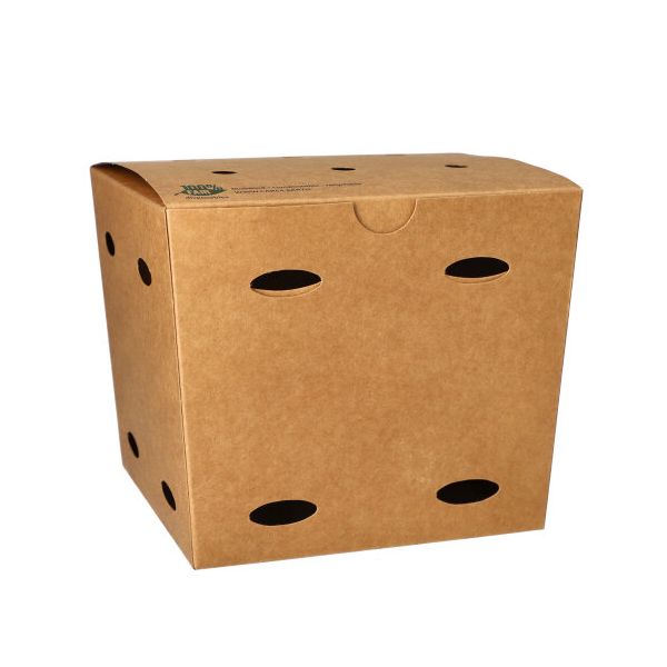 Pommes-Frites-Boxen, Pappe "pure" 14 cm x 16 cm x 16 cm braun "100% Fair" groß - Bild 1