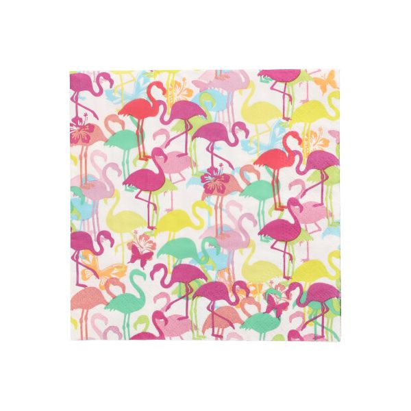 Servietten, 3-lagig 1/4-Falz 33 x 33 cm "Flamingoparty" - Bild 1