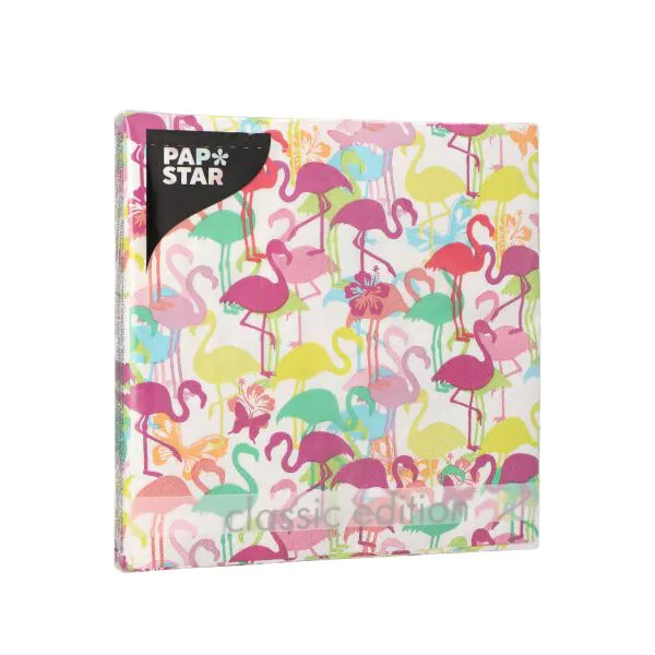 Servietten, 3-lagig 1/4-Falz 33 x 33 cm "Flamingoparty" - Bild 2