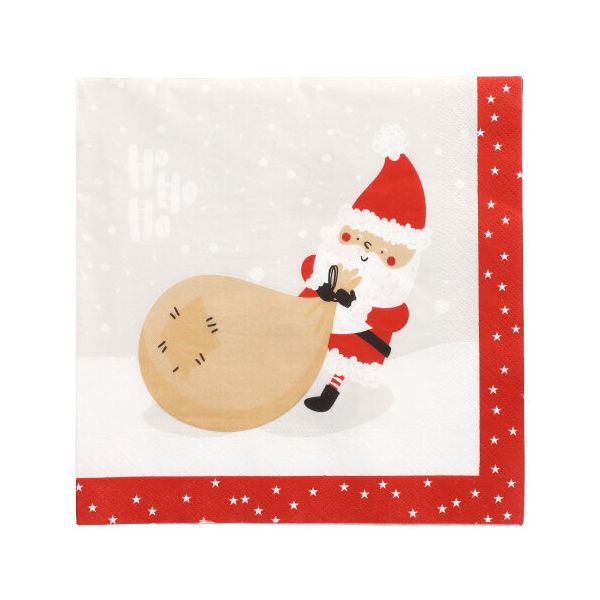 Servietten, 3-lagig 1/4-Falz 40 x 40 cm "Lutins de Noel" - Bild 1