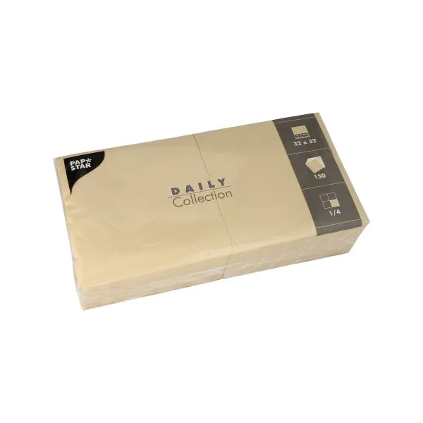 Servietten "DAILY Collection" 1/4-Falz 32 x 32 cm sand - Bild 1