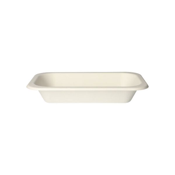Siegelschalen aus Zuckerrohr, ungeteilt, 750 ml, 15 x 24 cm, weiss - Bild 3