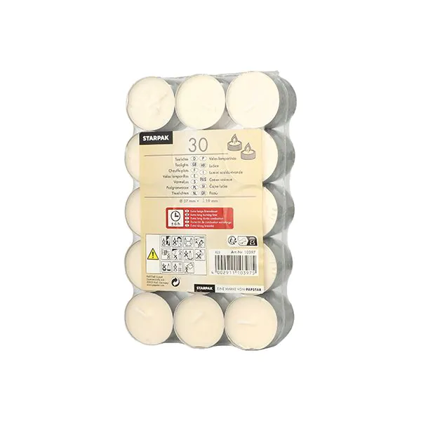 Teelichter weiß Ø 37 · 19 mm · mit langer Brenndauer 6 h - Bild 1
