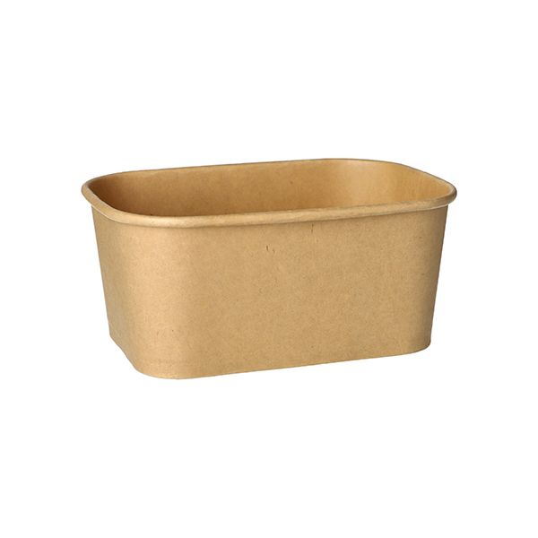 Verpackungsbecher, Pappe "pure", rechteckig, 1000 ml, 7,5 x 17,3 x 12,3 cm, braun, "100% Fair" - Bild 1