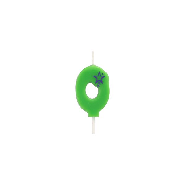 Zahlenkerzen Mini 6,8 cm grün "0" - Bild 1