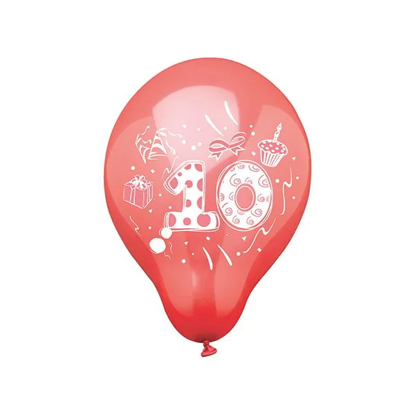 Zahlenluftballons Ø 25 cm farbig sortiert "10" - Bild 1