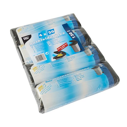 Sopsäck 120 l 110 cm x 90 cm svart 1