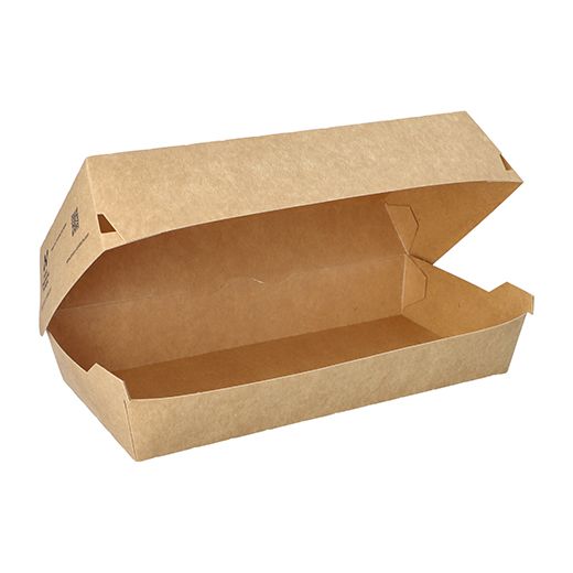 Baguettebox tillverkad av färskfiberkartong "NOTPLA" 7,5 cm x 10,7 cm x 22 cm brun 1