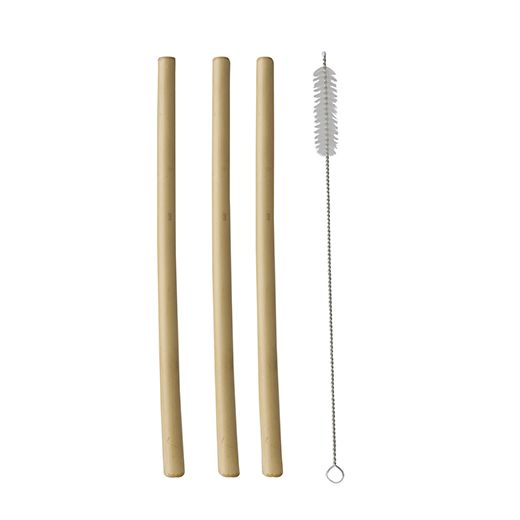 Sugrör av bambu "pure" Ø 1 cm · 23 cm inkl. Rengöringsborste 1