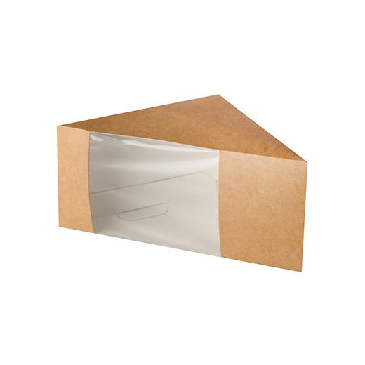 Sandwichlådor, papp med fönster av PLA "pure" 12,3 cm x 12,3 cm x 8,2 cm brun 1