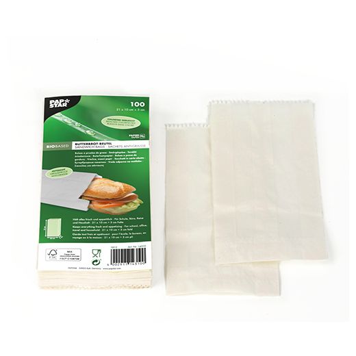 Smörgåspåse 21 cm x 10 cm x 3 cm vit , fettresistent 1