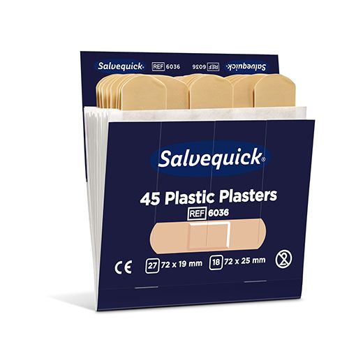 "Cederroth" Salvequick 45 Plastic Pflaster blå Pflaster-Refill 1
