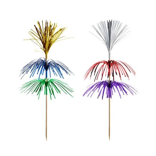 Partypinnar 18 cm sorterade färger "Fireworks" 3-lags 1