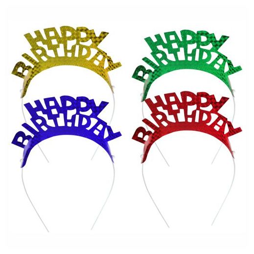 Diadem sorterade färger "Happy Birthday" 1