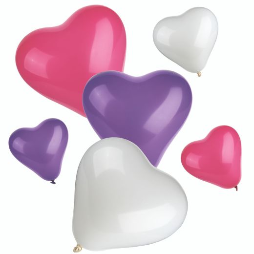 Ballonger sorterade färger "Hjärta" small + medium 1