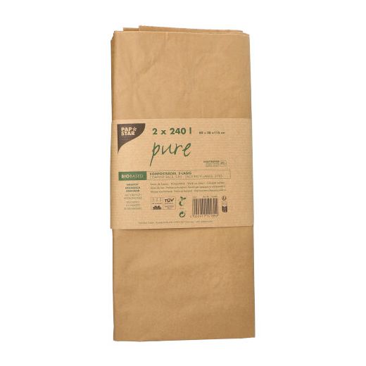 Kompostsäck, 2-ply Kraftpapper 240 l 115 cm x 80 cm x 30 cm brun 1