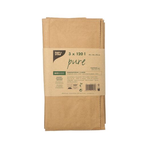 Kompostsäck, papper 120 l 110 cm x 68 cm x 21,5 cm brun 1