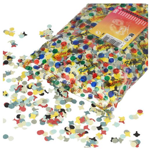 Konfetti sorterade färger 100 gr. 1