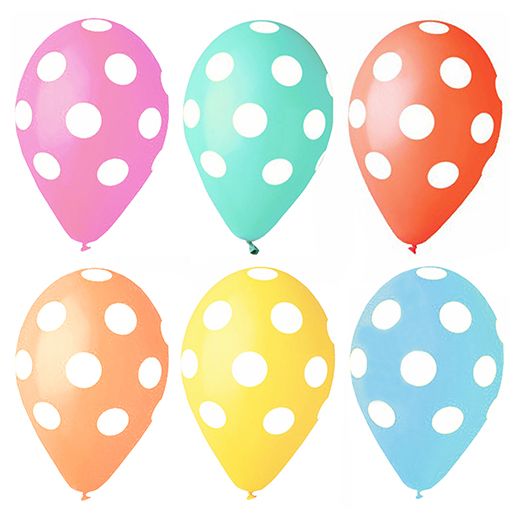 Ballonger Ø 29 cm sorterade färger "Dots" 1