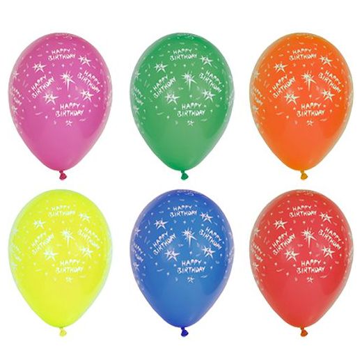Ballonger Ø 29 cm sorterade färger "Happy Birthday" 1