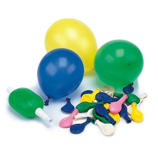 Ballong med pump Ø 8,5 cm sorterade färger 1