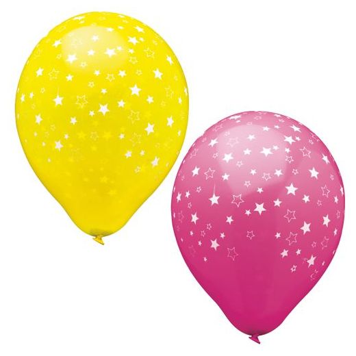 Ballonger Ø 29 cm sorterade färger "Stars" 1