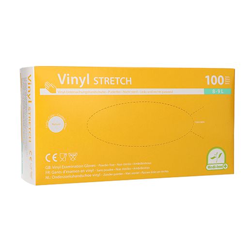 "Medi-Inn®" Handskar, Vinyl, opudrade "Stretch" Storlek L 1