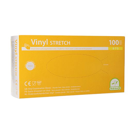 "Medi-Inn®" Handskar, Vinyl, opudrade "Stretch" Storlek S 1