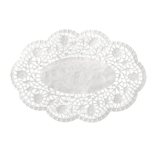 Spetspapper oval 18 cm x 13 cm vit 1