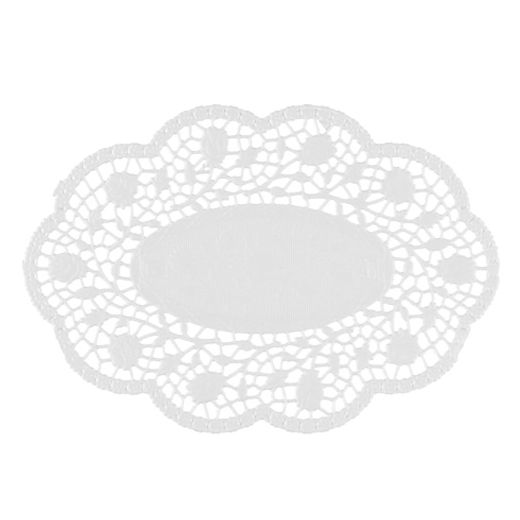 Spetspapper oval 22 cm x 15 cm vit 1