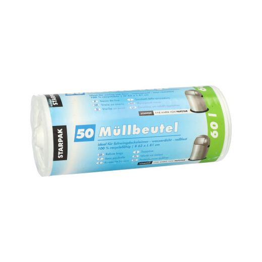 Soppåse, HDPE 60 l 81 cm x 63 cm vit 1